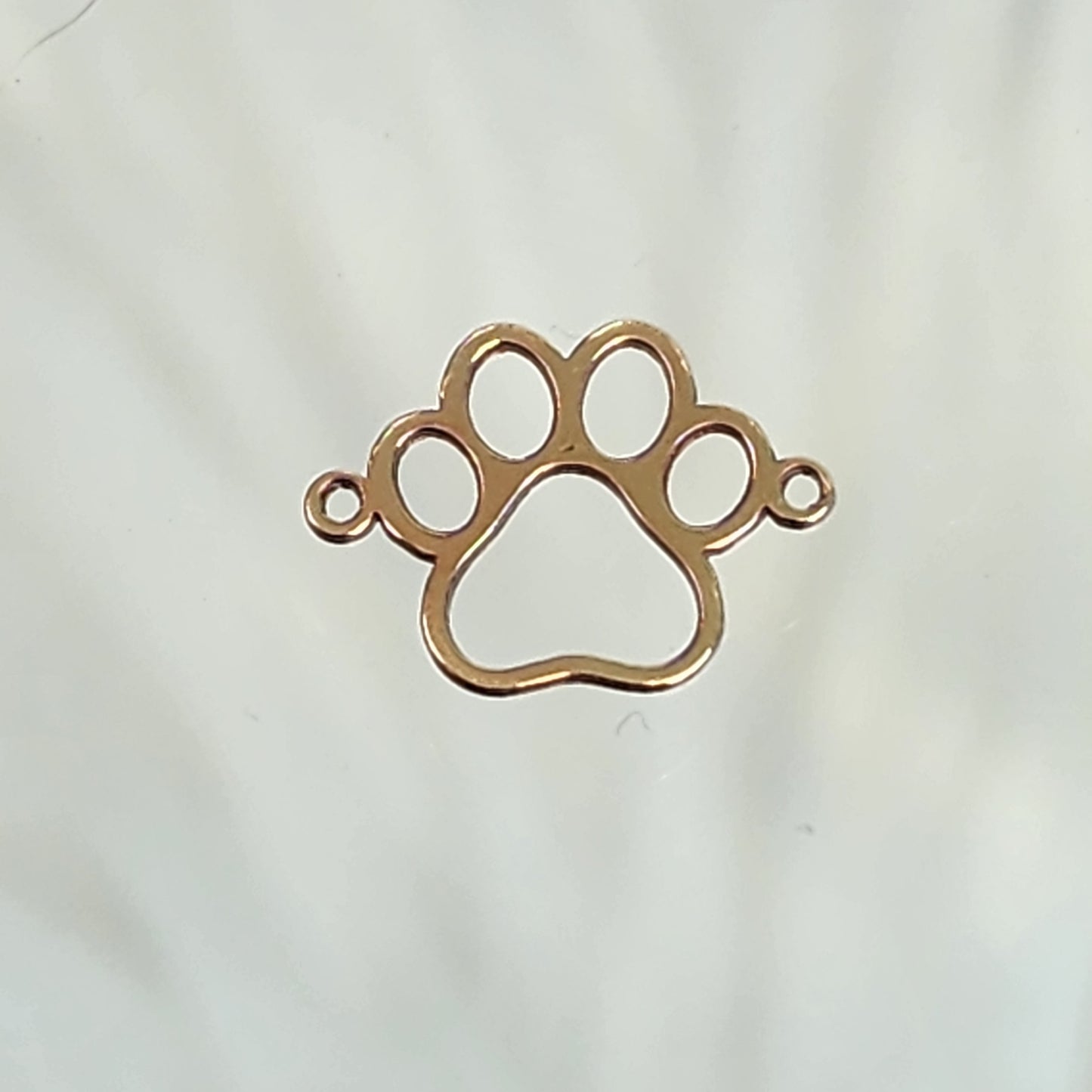 Gold  Filled Pawprint Connector - Sterling Silver or 14k Gold Supplies for Permanent Jewelry Word Charm