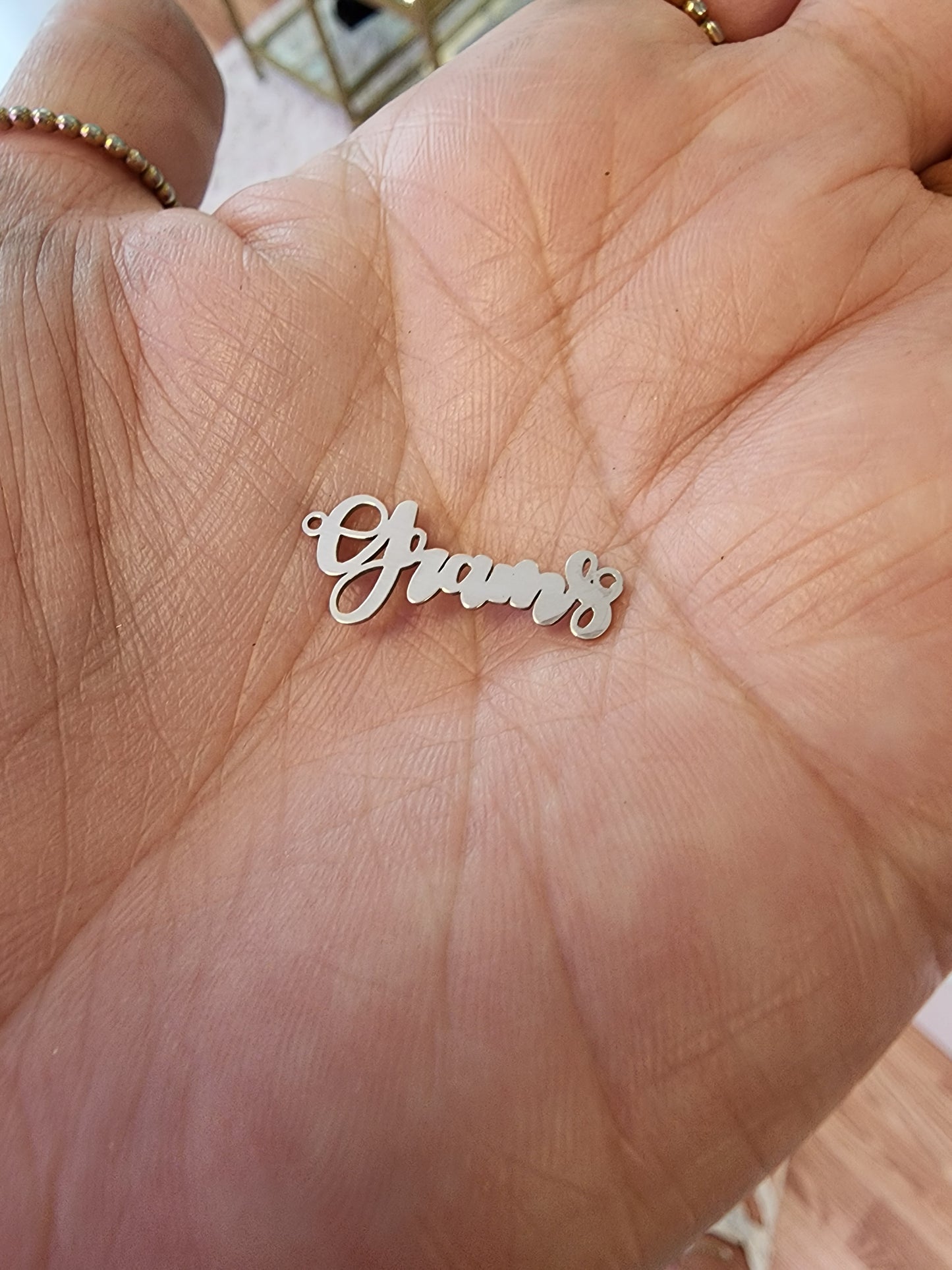 Grams or Gram connector for permanent jewelry in gold filled or sterling silver
