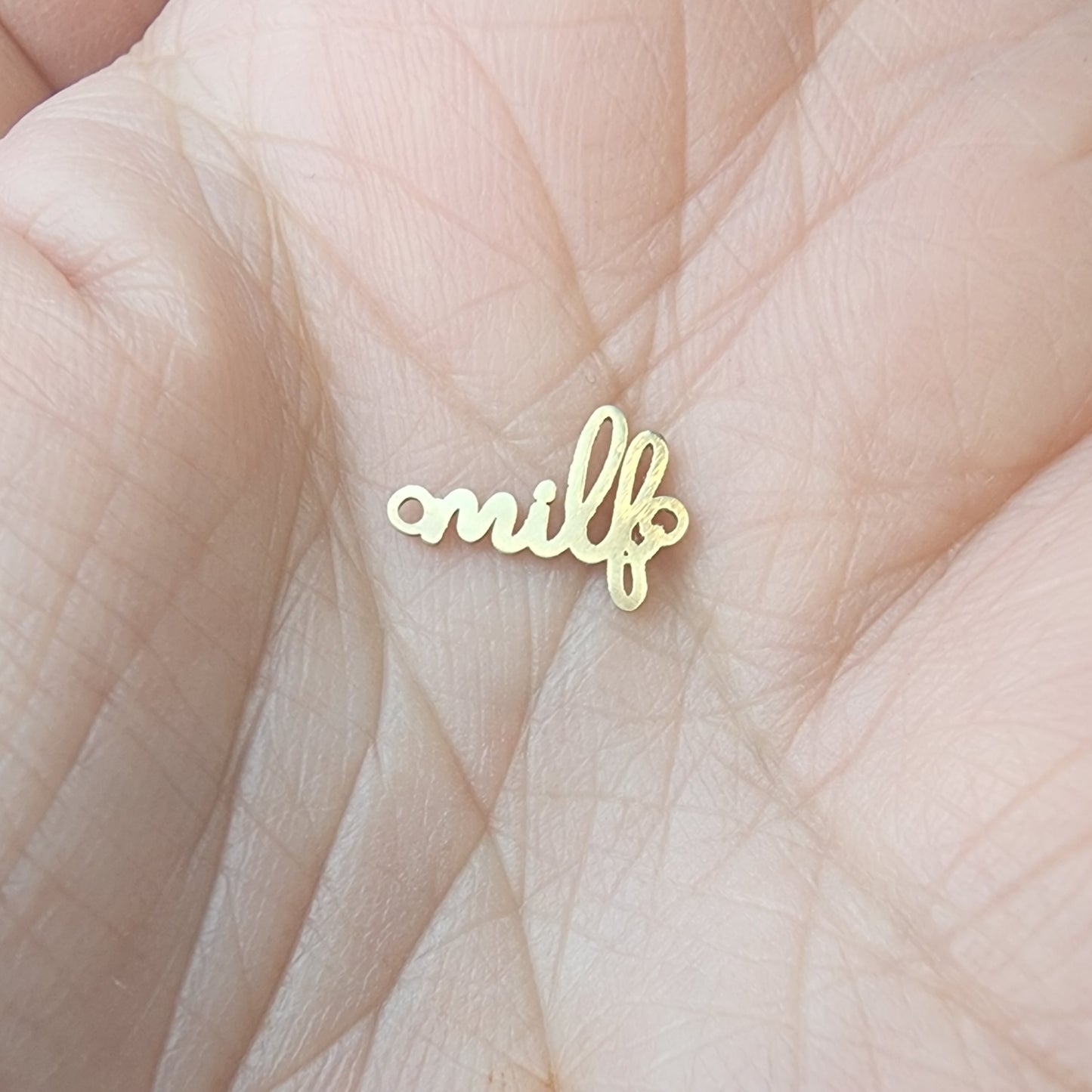 Gold Filled MILF Connector - Sterling Silver or 14k Gold Supplies for Permanent Jewelry Word Charm