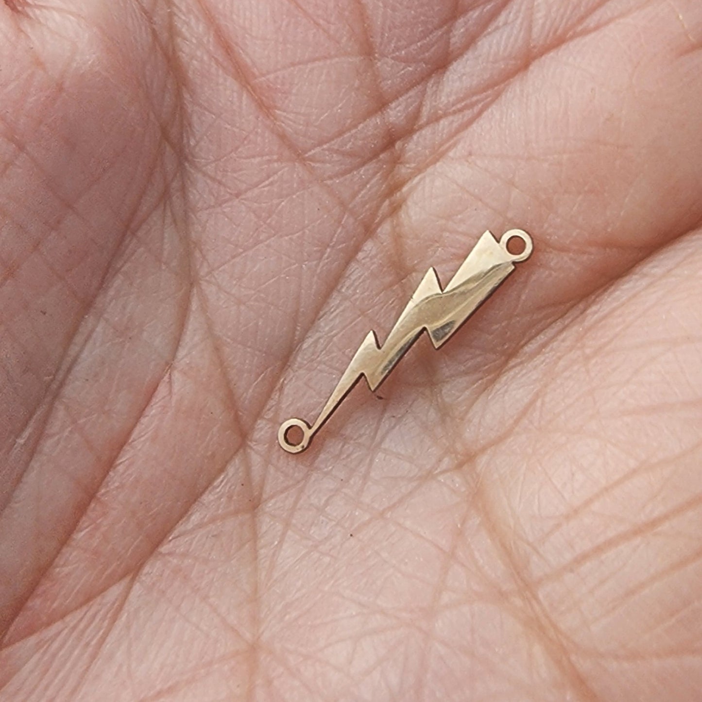 Lighting Bolt Connector - Sterling Silver or 14k Gold Supplies for Permanent Jewelry