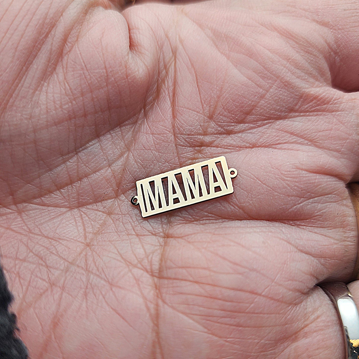 MAMA Tag connector for permanent jewelry, gold filled, sterling silver, 14k and 10k gold