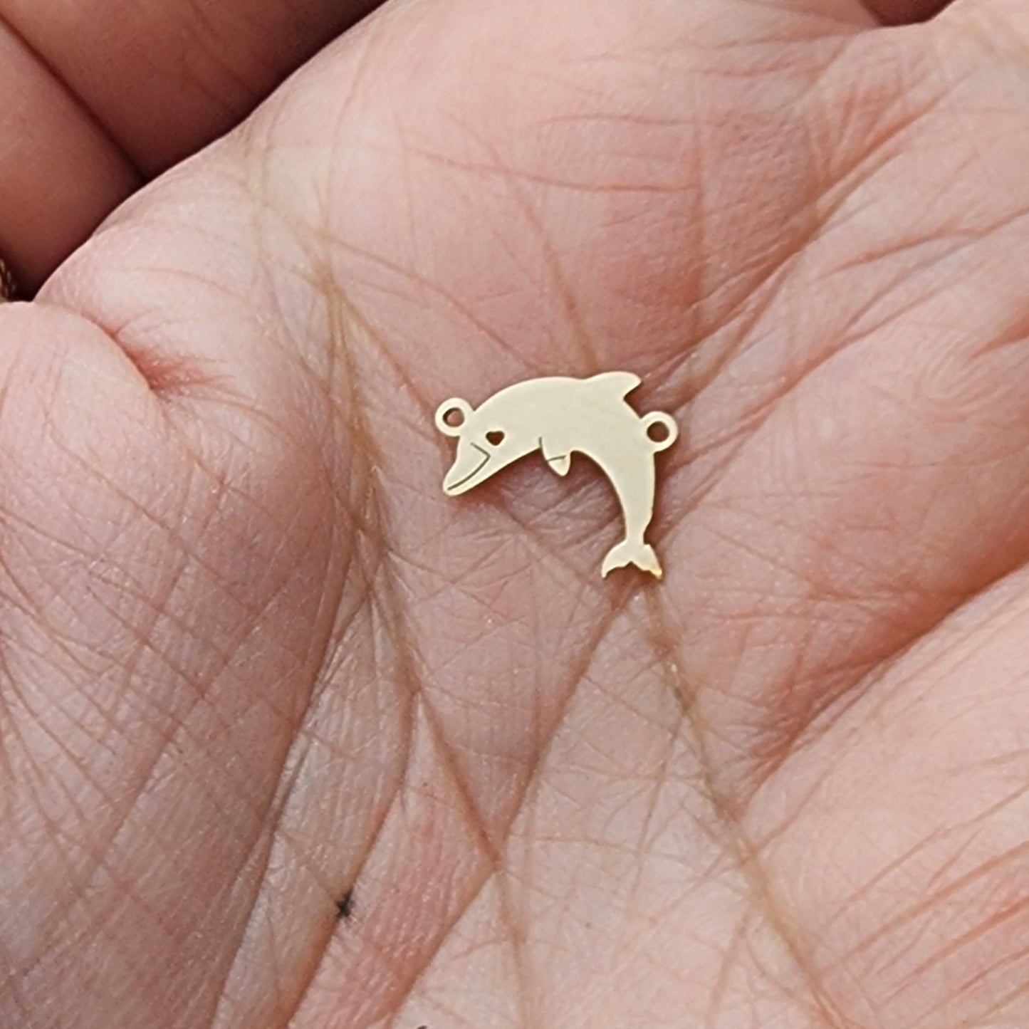 Gold  Filled Dolphin Connector - Sterling Silver or 14k Gold Supplies for Permanent Jewelry Charm