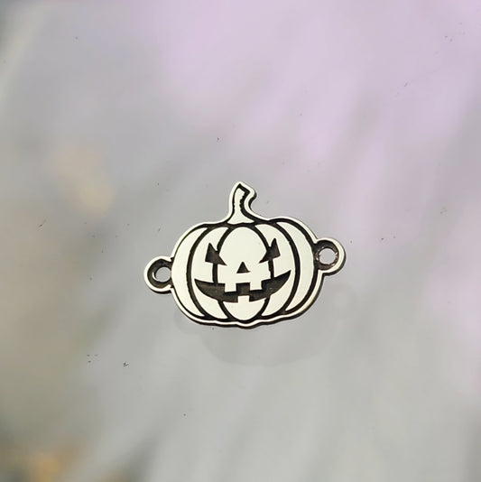 Jack o' lantern pumpkin  halloween Connector, Gold Filled Permanent Jewelry Connector Connector - Sterling Silver, Gold Filled or 14k Gold