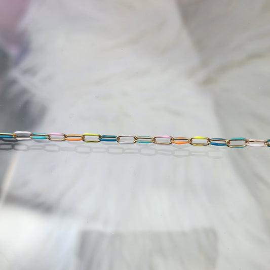 Pastel Rainbow Paperclip Chain by the foot