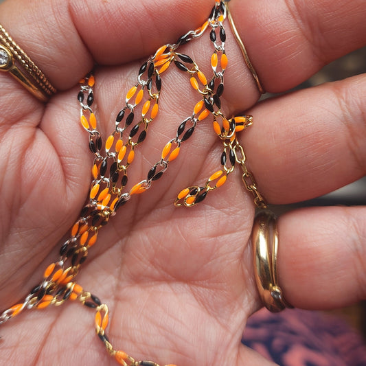 Black and Orange Chain by the foot