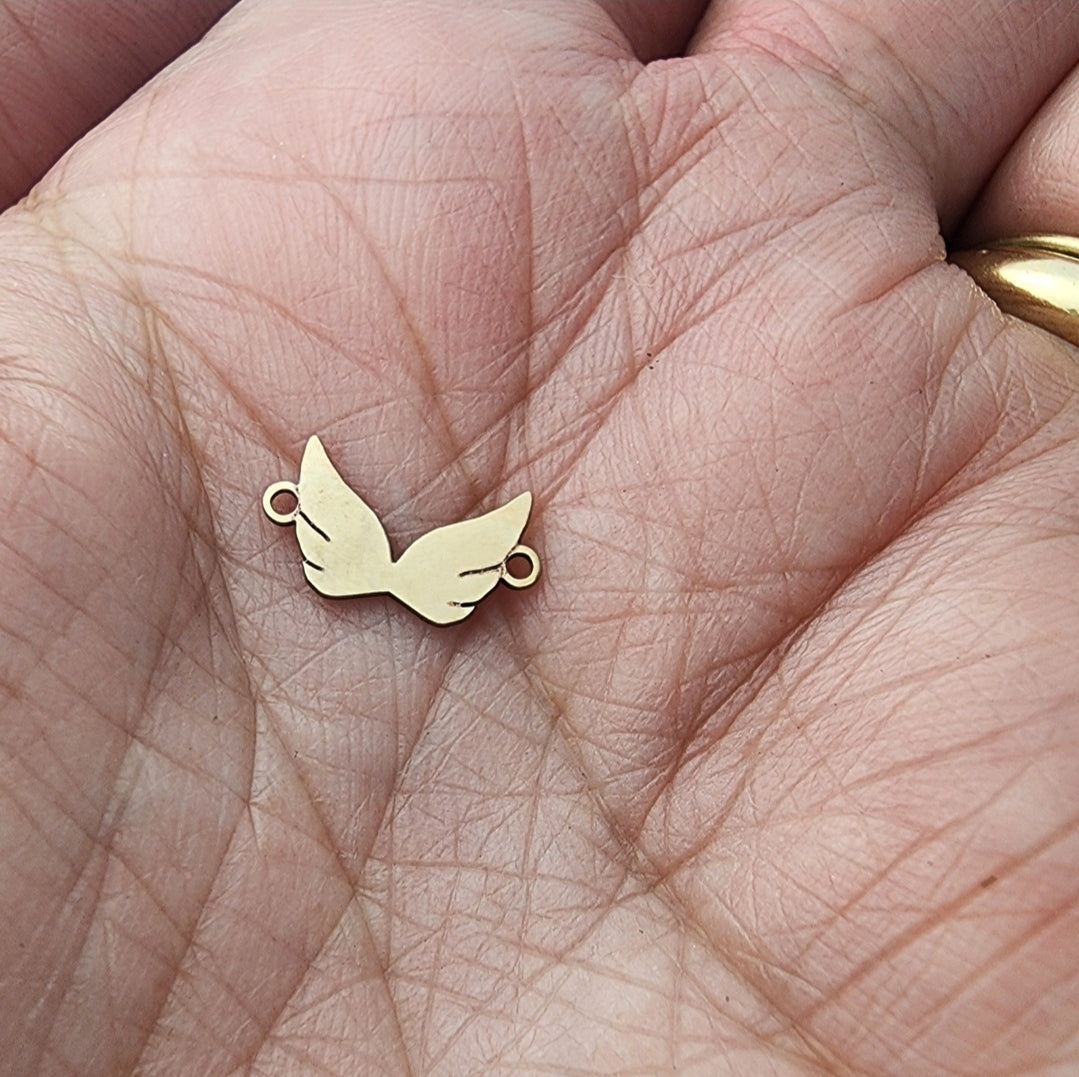 Mini Wing- Sterling Silver or 14k Gold Supplies for Permanent Jewelry Word Charm