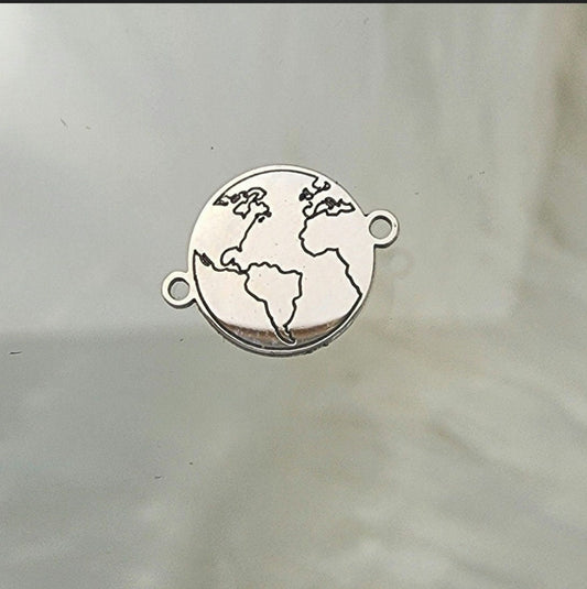 Earth World- Sterling Silver or 14k Gold Supplies for Permanent Jewelry Word Charm