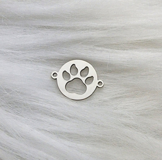 Bear Claw Connector - Sterling Silver or 14k Gold Supplies for Permanent Jewelry Word Charm Pawprint