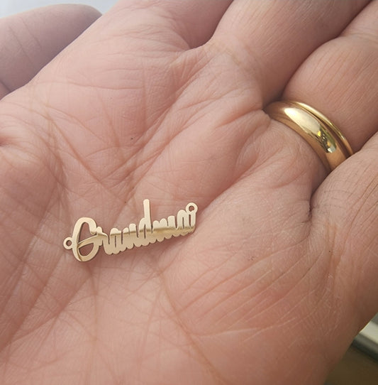 Grandma Connector - Sterling Silver or 14k Gold Supplies for Permanent Jewelry Word Charm