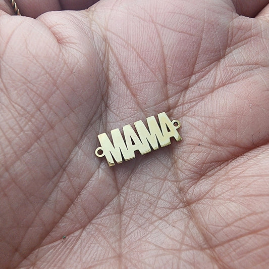 MAMA All Uppercase Connector - Sterling Silver or 14k Gold Supplies for Permanent Jewelry Word Charm