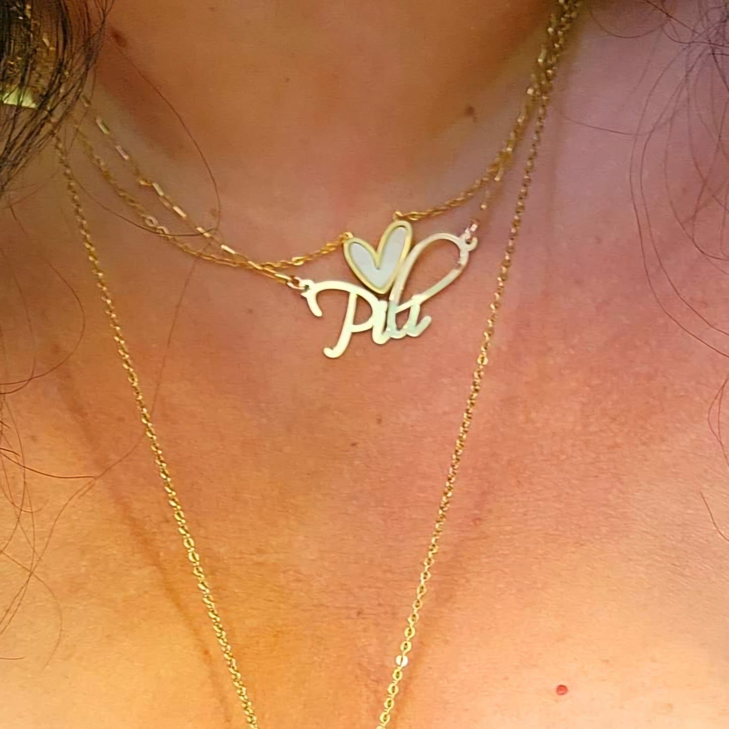 Pearl and Gold Heart Necklace