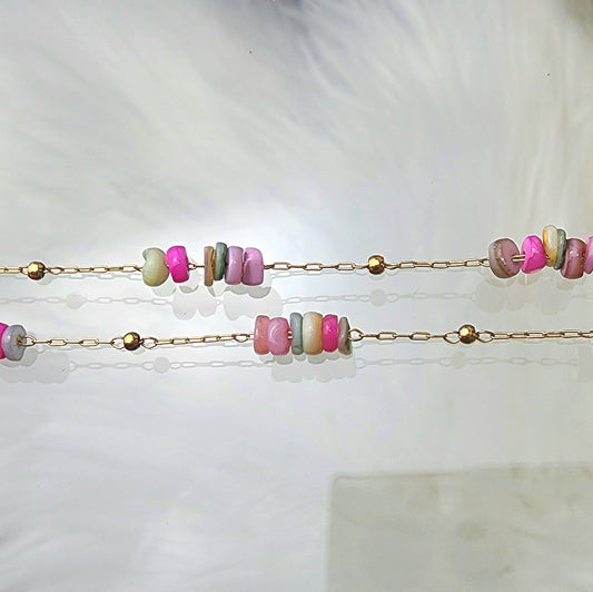 Pink Rondelle Chain