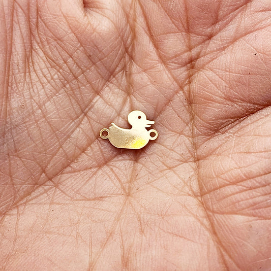 Duckie connector for permanent jewelry, gold filled, sterling silver, 14k and 10k gold