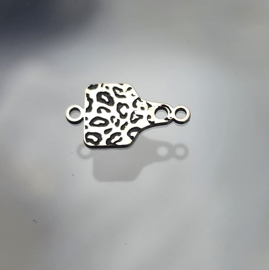 Cow tag connector leopard print