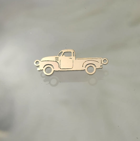 Vintage Truck Connector - Sterling Silver or 14k Gold Supplies for Permanent Jewelry Word Charm