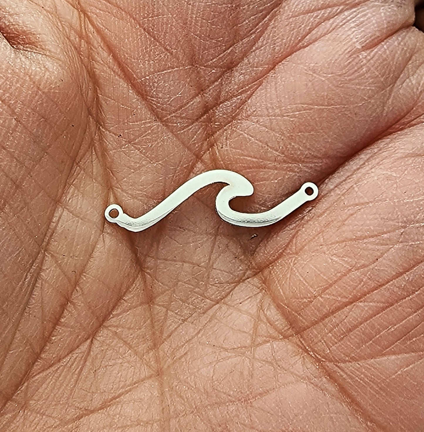 Dainty Wave Connector - Sterling Silver or 14k Gold Supplies for Permanent Jewelry