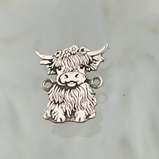 Highland Cow Permanent Jewelry Connector Connector - Sterling Silver, Gold Filled or 14k Gold