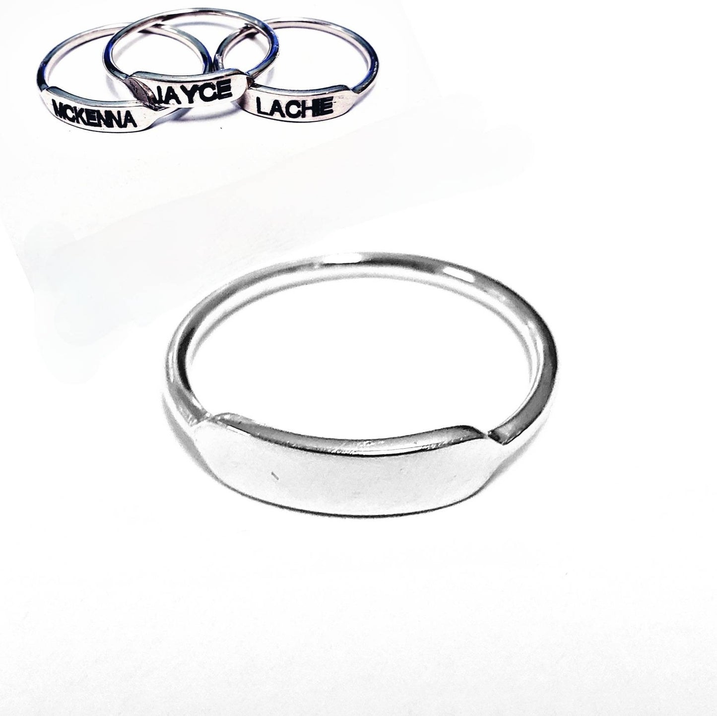 Sterling silver stamping ID bar ring, blank ID Bar Ring, blank ring for stamping or engraving bulk, wholesale supply sizes 5, 6, 7, 8, 9, 10