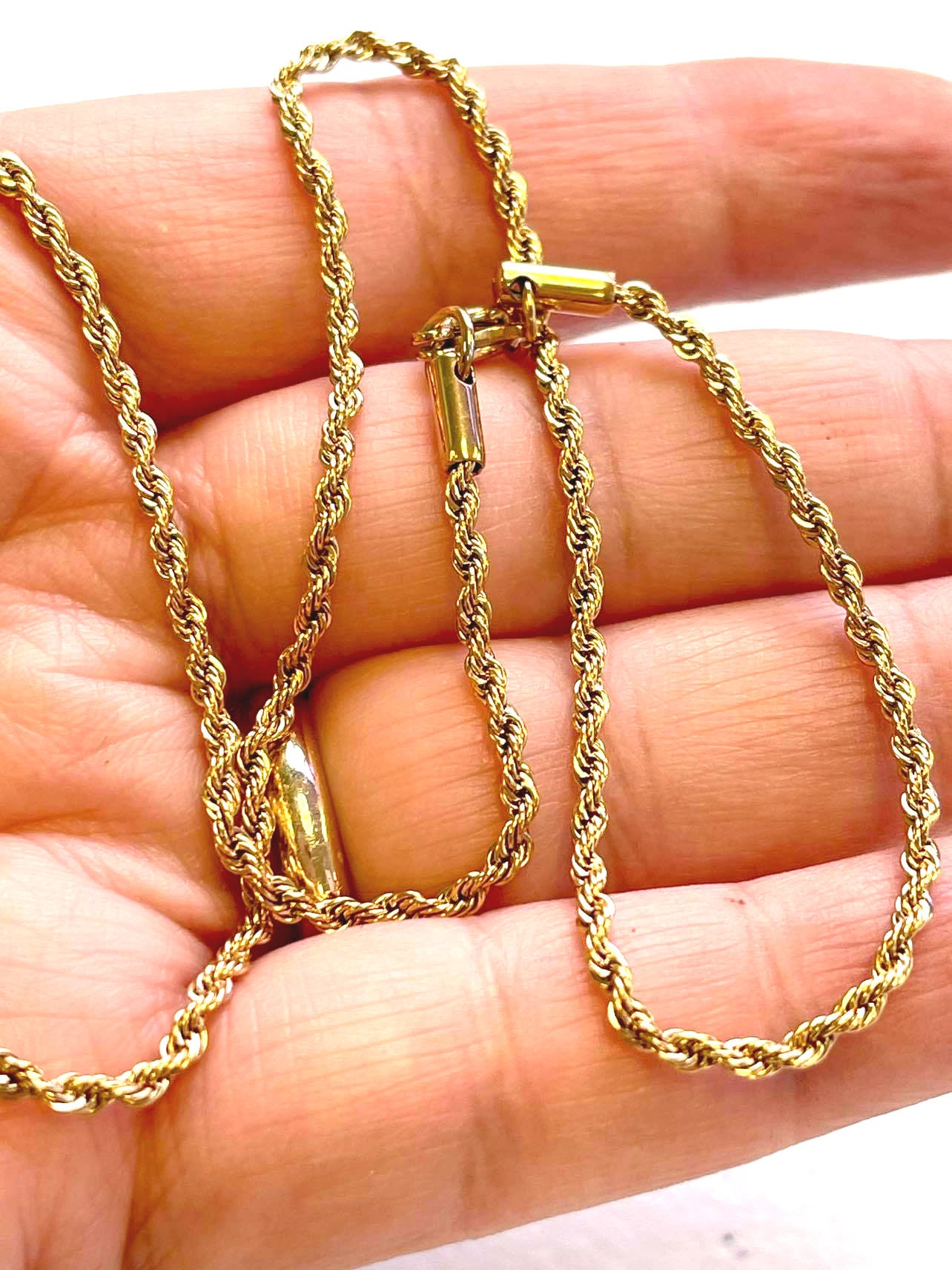 2 mm Gold Cord Twisted Chain -18" Long Gold Cord Chain - Wholesale - Bulk Chain Supply For Jewelry Making - DIY