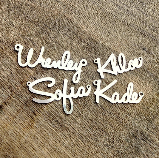 Custom Word Connector in gold filled or sterling silver | permanent jewelry personalized charm