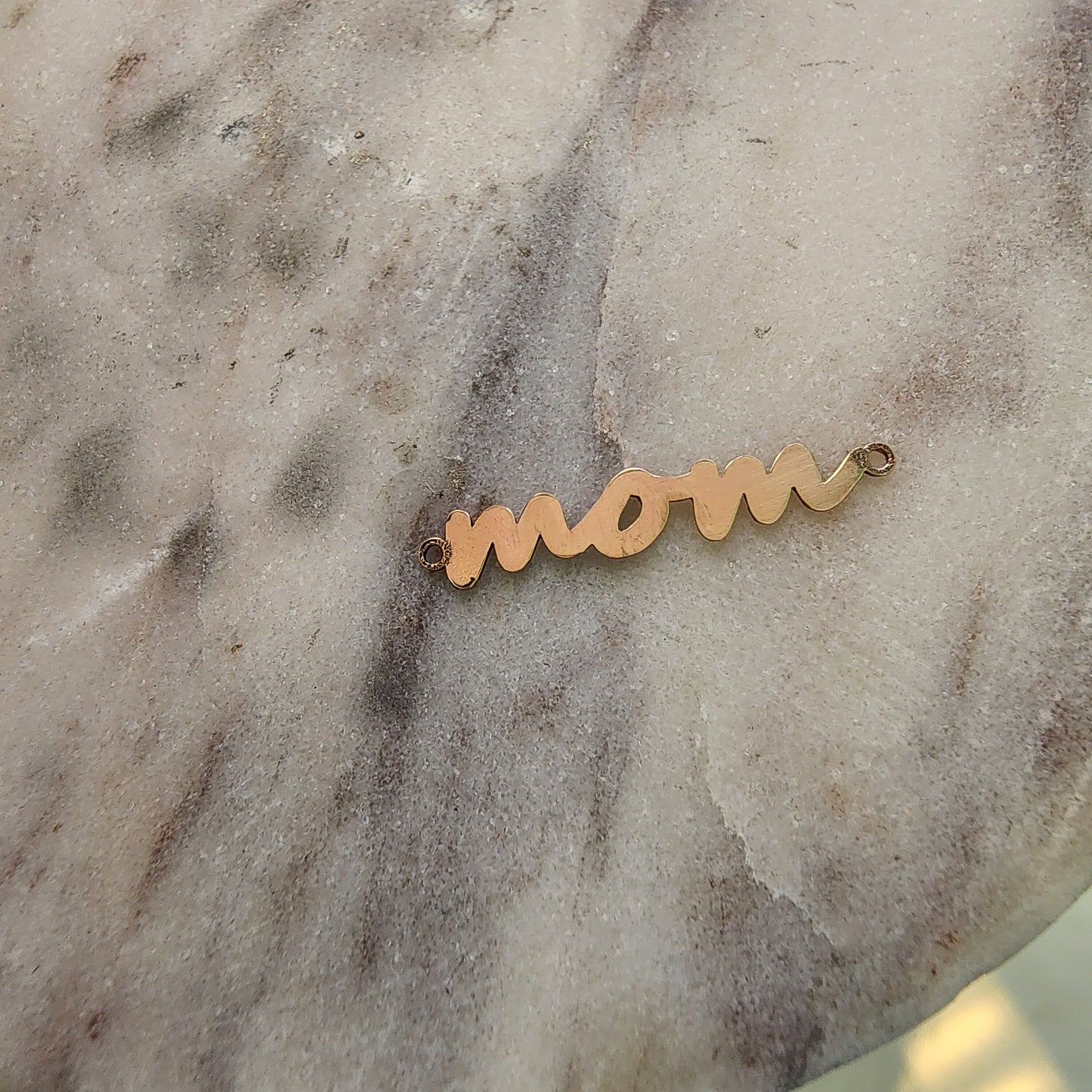 Gold Filled Mom Connector - Sterling Silver or 14k Gold Supplies for Permanent Jewelry Word Charm