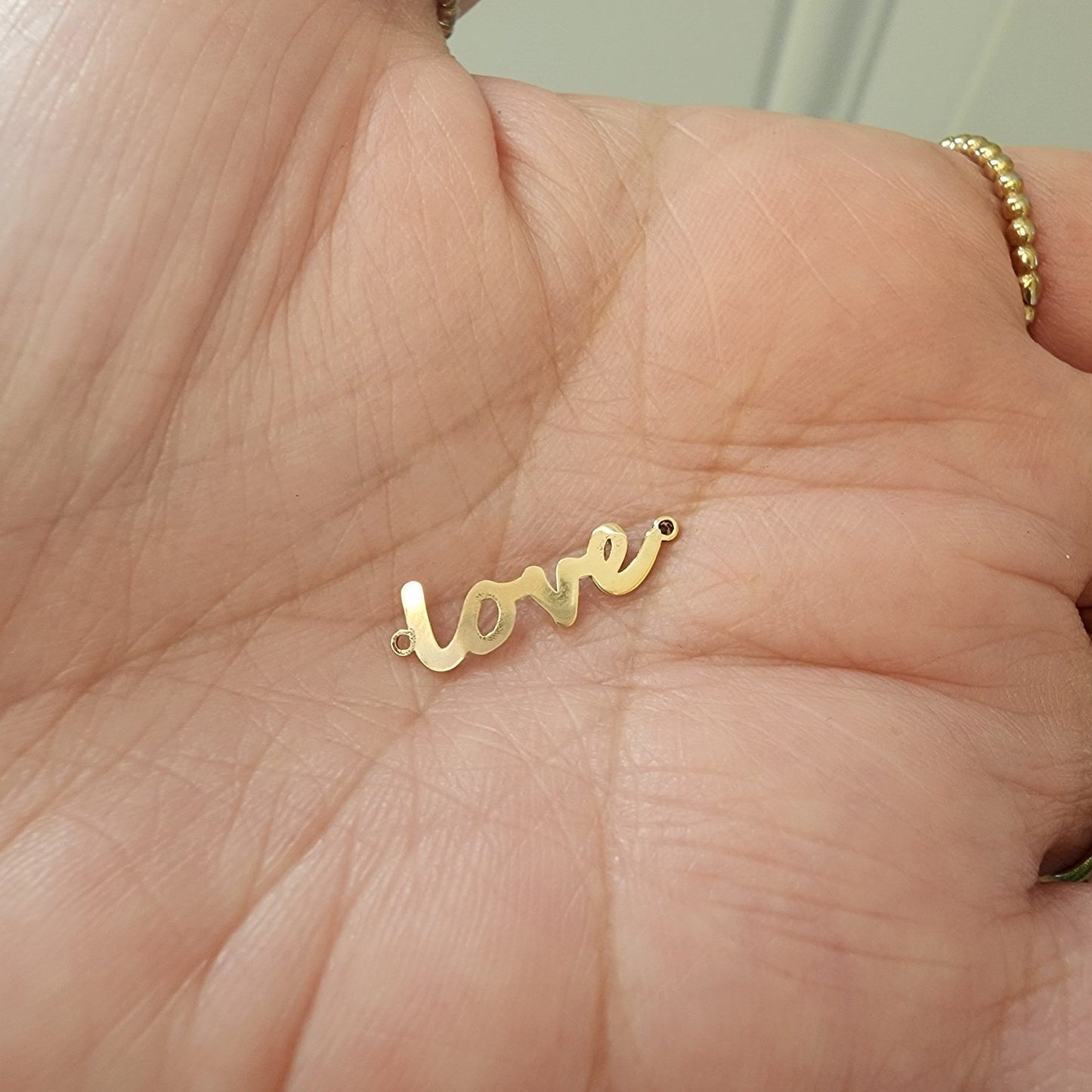 Gold Filled Love Connector - Sterling Silver or 14k Gold Supplies for Permanent Jewelry Word Charm