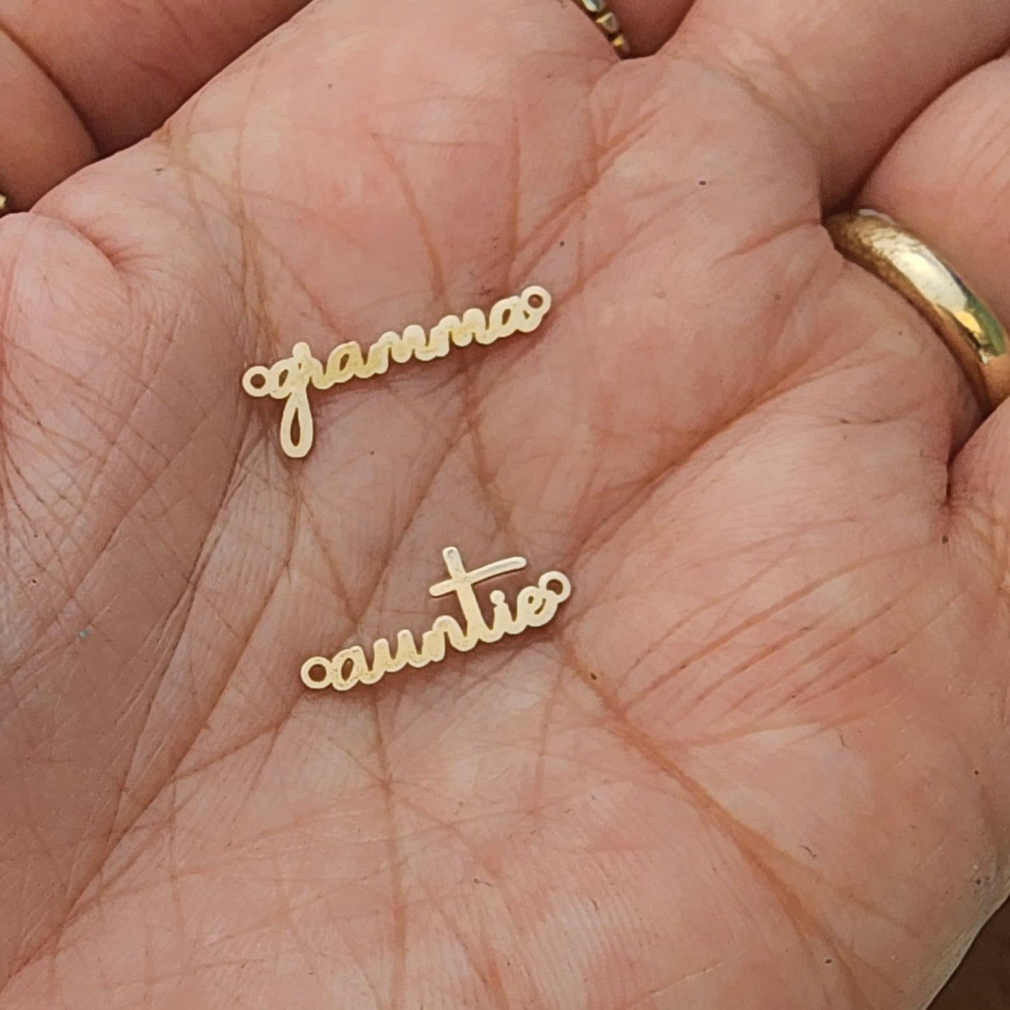 gramma or auntie gold filled connectors for permanet jewelry bulk supplies wholesale